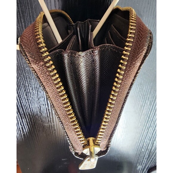 Michael Kors Jet Set Continental Brown Zip Around Wallet MK Monogram - Picture 6 of 7